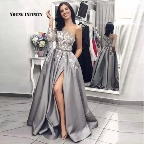 Young infinity Womens One Shoulder Evening Dresses
