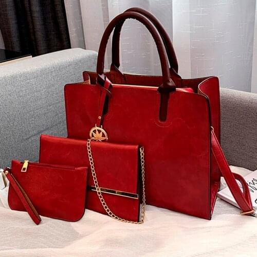 Luxury Three-Piece Bag Women 3pcs/Set Leisure Leather Shoulder Bags 2020 Fashion Handbag Messenger Bag Ladies Tote Bag