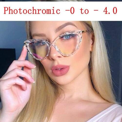 Cat Glasses Frame Women Finished Sun Photochromic Myopia Optical Eyeglass Frames and prescription lenses Myopia Eyewear NX
