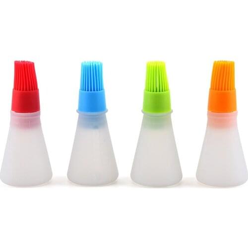 1PCS Silicone BBQ Grill Oil Bottle Brushes Barbecue Roast Heat Resisting Cleaning Basting Brushes Bread Oil Brushes Tool