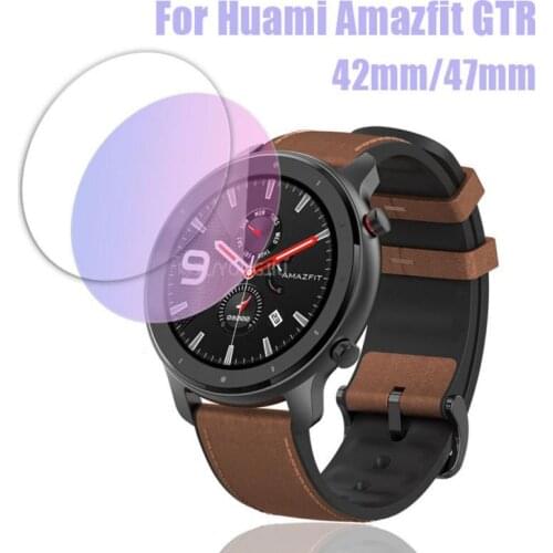 1pcs Eye Care Clear Film Tempered Glass Screen Protector For AMAZFIT GTR Smart Watch 42/47mm Smart Watch Protective Accessories
