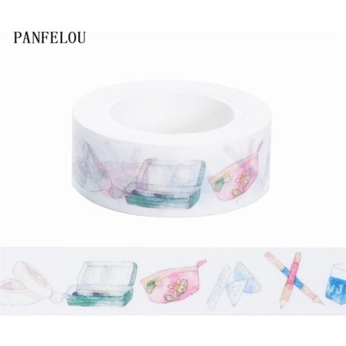 10M*15mm Pencil box pattern stickers Washi Masking tape Quality good price HOT sell DIY Scrapbook Embellishments Decoration