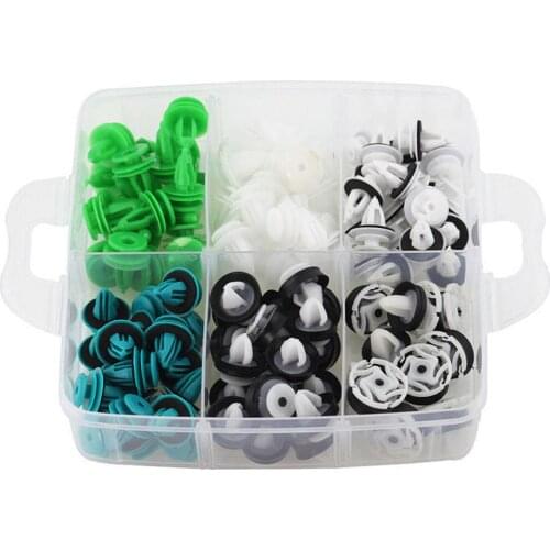 100pcs 18 Kinds Mixed Auto Fastener Car Bumper Clips Body Push Retainer Pin Rivet Door Trim Panel Retainer Universal Fastener