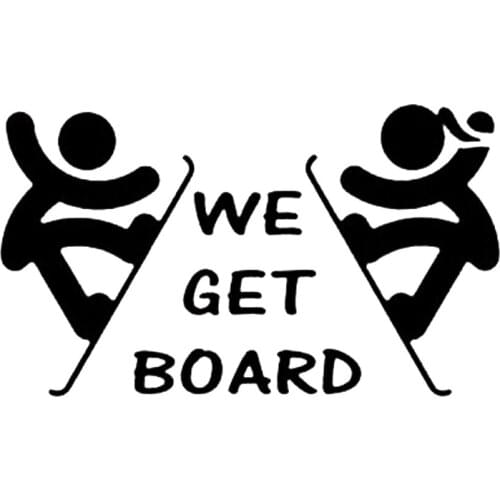 15*8.8cm WE GET BOARD SNOWBOARD DECAL STICKER Funny Car Window Bumper Novelty JDM Drift Vinyl Decal Sticker
