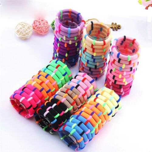 30Pcs/Lot Women Elastic Hair Bands Cotton Hairband Ribbon Ring Rope Scrunchy Kid Headband Ponytail Holder Girl Hair Accessories