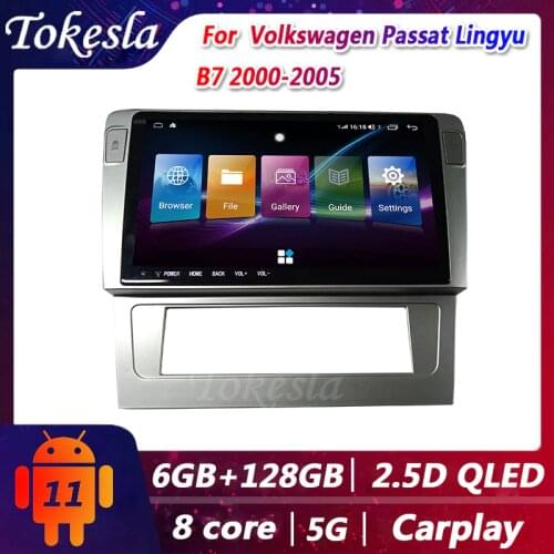 Tokesla Android 11 Car Radio For Volkswagen Passat Lingyu B7 Central Multimedi bluetooth Dvd Player GPS 5G Navigation 2000-2005