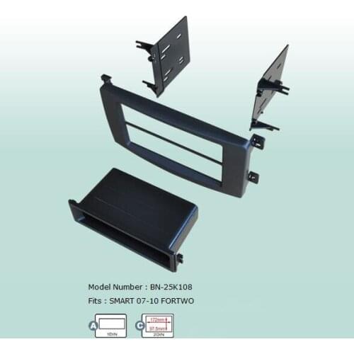 Car Fascias 2 Din Stereo Radio Audio Panel Navigation Frame Dash Kit For Smart Fortwo 2007 2008 2009 2010