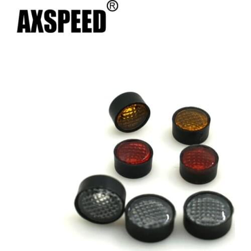 AXSPEED 7PCS/Set Round Lamp Cups Lampshade Taillight Light Cover for D90 1:10 RC Crawler Car