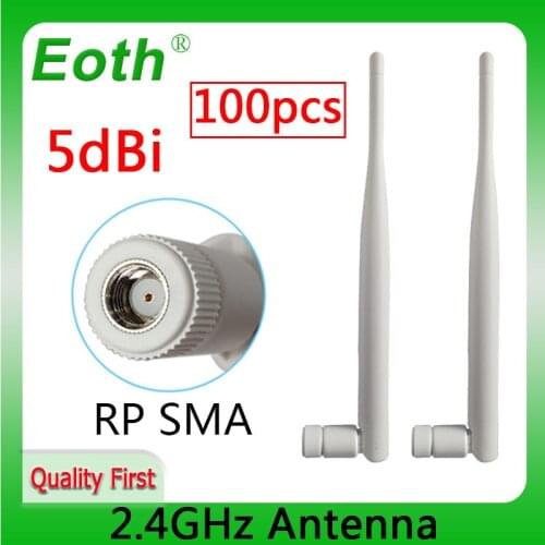2.4GHz WiFi Antenna pbx 100p 5dBi Aerial RP-SMA Male Connector 2.4ghz antena 2.4G wi fi antenne For Wireless Router Wifi Booster