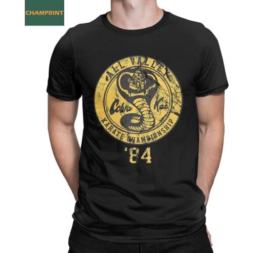 Cobra Kai Championship 84 T-Shirt Men Karate Kid Movie Amazing Pure Cotton Tee Shirt Short Sleeve T Shirt New Arrival Clothes