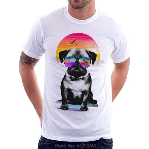 PUG Life Dog Cute Summer Pug White Printed T-shirt Harajuku Tees Men Cotton Tshirt Hip Hop Tops Funny T Shirt