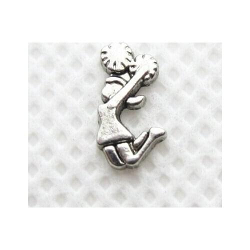 Hot selling Cheerleading girl floating charms living glass floating memory lockets