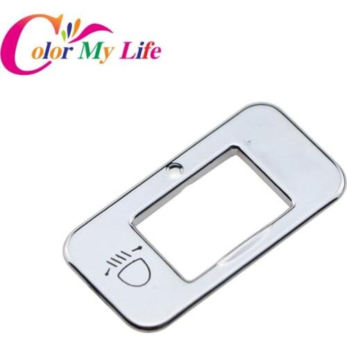 Color My Life Chrome Headlight Adjustment Knob Switch Sequin Cover Trim Sticker for Peugeot 2008 3008 2014 2015 2016 2017