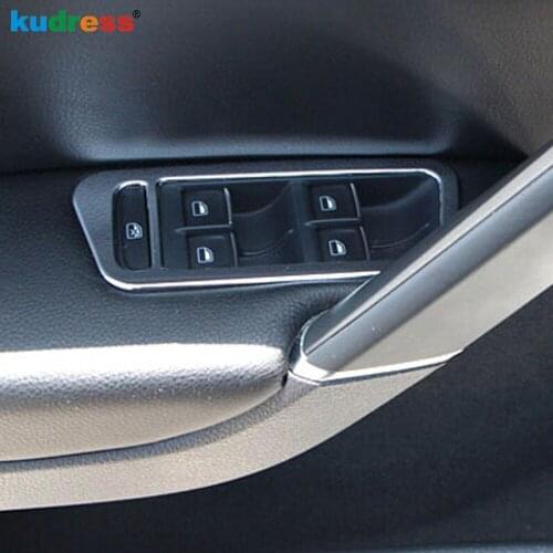 For Volkswagen For VW Golf 7 MK7 2013-2018 2019 Chrome Interior mouldings Door Window Button Frame Round Trim armrests Covers