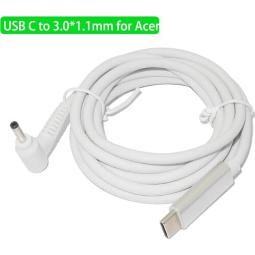 Huiyuan USB Type C PD Charging Cable to 3.0 X 1.1mm Male Plug Converter Fit for Asus Samsung Acer 19V Laptop Power Adapter Cord