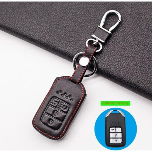 4 Buttons Remote Leather Case Key Fob Keyring Cover For Honda Civic Crv Crad V Accord Pilot 2015 2016 2017 2018