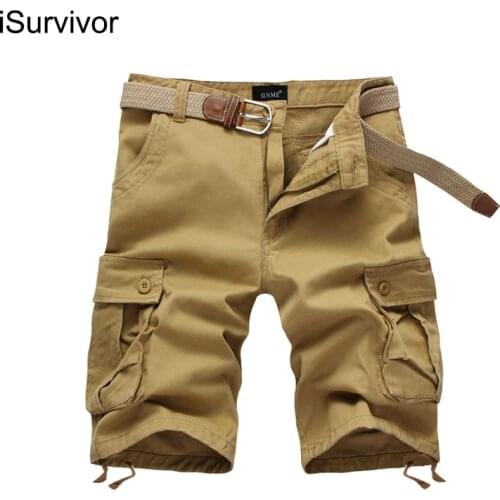 ISurvivor 2021 New Summer Straight Five-Point Pants Mens Loose Large Size Casual Pants Outdoor Sports Overalls Men