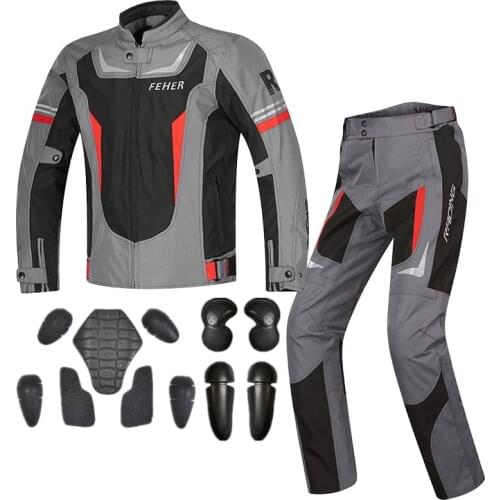 Oxford Cloth Mens Jackets/Pant For Motocross Four Seasons Motorcycle Full Body Armor Off Road Suit Moto Racing Riding Gear