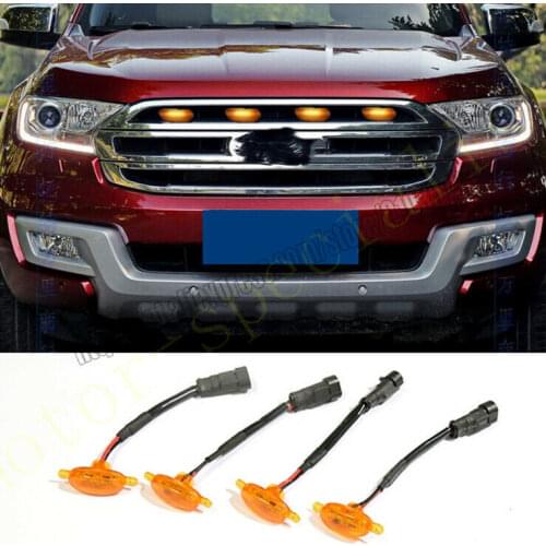 NEW For Ford Ranger 2019-21 Front Grille LED Light Raptor Style Grill Trim Cover 4Xcar accessories