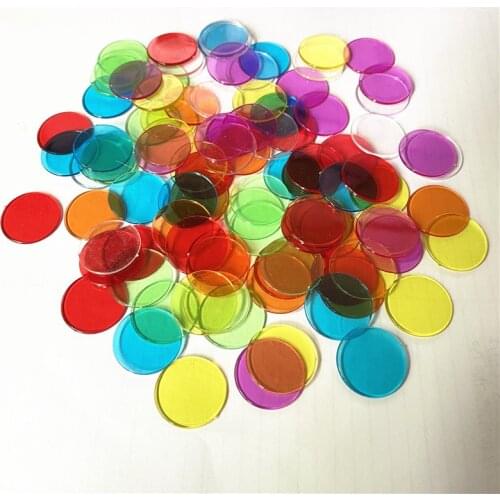 100pcs 19mm Count Bingo Chips Markers for Bingo Game Cards Plastic for Classroom Children and Carnival Bingo Games
