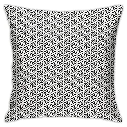 Pooizsdzzz Personalized Abraction Monochrome Abract Vortexes in Hexagonal n Sping Lines Surreal Artwork Decorative Pillow Cover