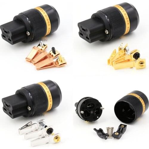 VIBORG C19 20A 99.998% Pure Red Copper IEC Female Power Plug Connector Silver/Gold/Rhodium Plated HiFi Audio DIY VF520