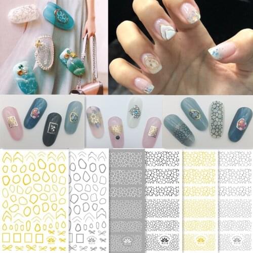 SUPER THIN SELF ADHENSIVE 3D NAIL ART NAIL SLIDER STICKER BUBBLE STONE MARBLE TEXTURE PATTERN R318-319