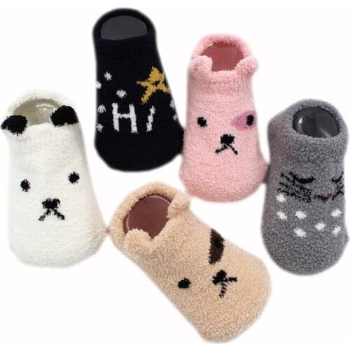 Spring Winter Keep Warm Baby Socks Coral Fleece Socks Warm Toddler Boy Girls Floor Socks Infant Clothing Accessories Thicken