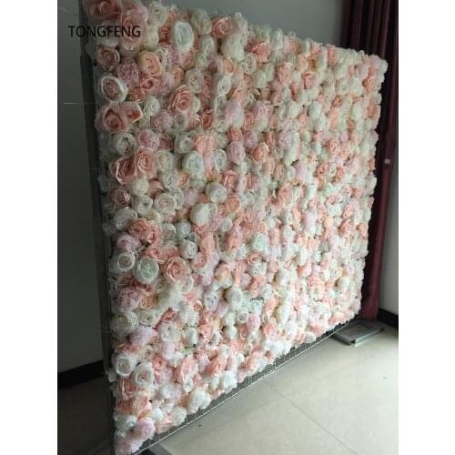 TONGFENG 8pcs/lot Flower runner wedding decoration Artificial silk rose peony 3D flower wall wedding backdrop decoration
