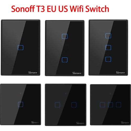 Sonoff TX T3 UK 1 2 3 Gang Smart Wifi Switch Smart Home Remote Control RF Wall Touch Light Switch Works with Alexa Google Home