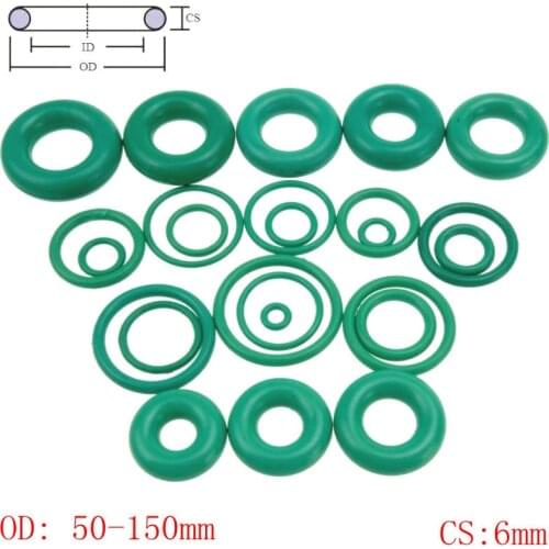 CS 6mm OD50-150mm Green FKM Fluorine Rubber O Ring O-Ring Oil Sealing Gasket