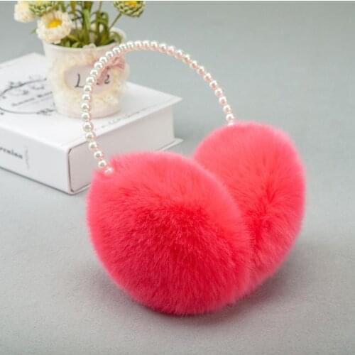 Novelty Pearl Winter Earmuffs Women Fur Earmuff Ear Warmers Girls Imitation Rabbit Plush Warm Ear Muff Ear Hair Accessories