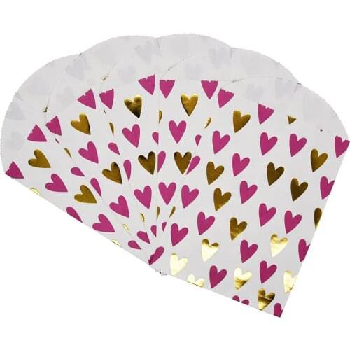 Gold Goodie Bags Gift Box Candy Box Kraft Bag Paper Printed Treat Bags Paper Birthday Party Wedding Decoration Ribbon Foil