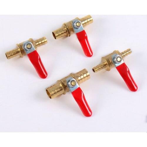 1pcs Mini Ball Valve 6mm 8mm 10mm 12mm Barb Inline Brass Water Oil Air Gas Fuel Line Shutoff Ball Valve Pipe Fittings