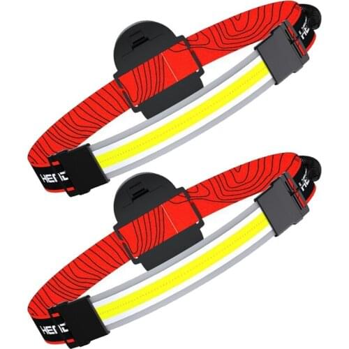 2 Pack Head Light Lamp Flashlight LED Wide Beam Lightweight COB Bright Headlight for Fishing Running and Camping