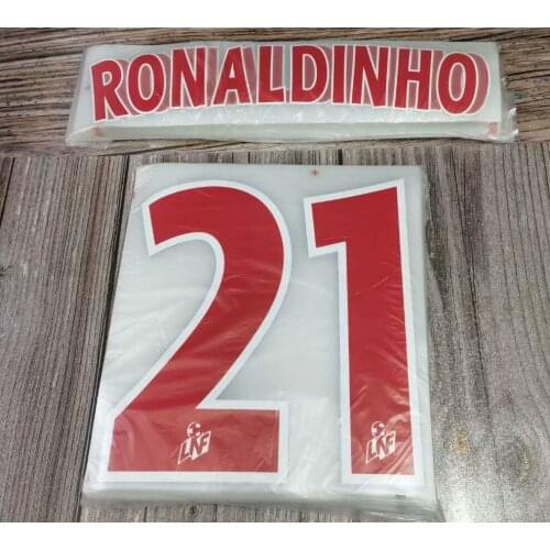 2001-2002 #21 Ronaldinho Printing Nameset Customize Any Name Number Iron On Soccer Patch Badge