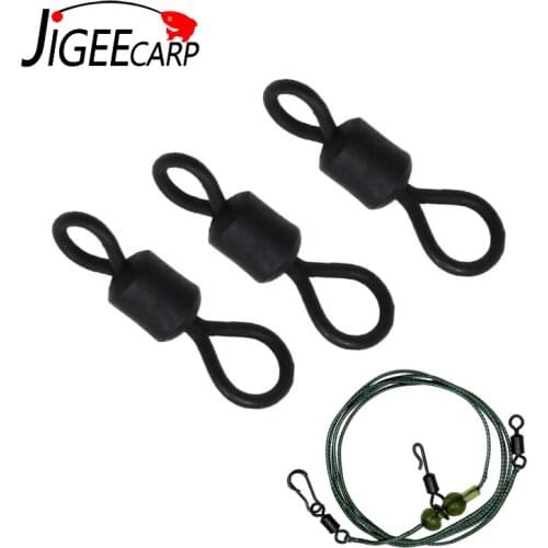 JIGEECARP 30PCS Carp Fishing Micro Rolling Swivels Carp Ronnie Rig Fits Rig Clips for Boilies Carp Fishing Accessories Tackle