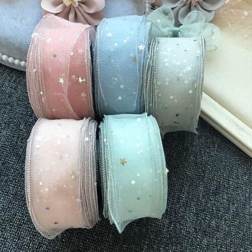 5cm*20M star shiny star mesh Tulle for diy handmade bowknot Organza Birthday Decoration Wedding Decor Party Supplies