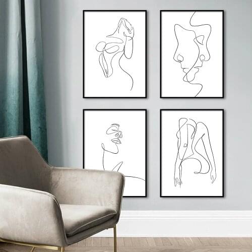 Abstract Line Poster Figure Prints Sexy Women Body Picture Canvas Art Wall Painting Nordic Minimalist Home Decor For Living Room