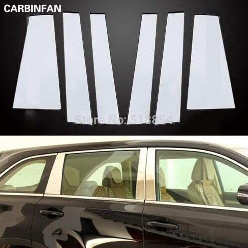 ACCESSORIES FIT FOR 2014 2015 TOYOTA HIGHLANDER KLUGER WINDOW CHROME PILLAR POST COVER TRIM MOLDING GARNISH ACCENT 6PCS/SET