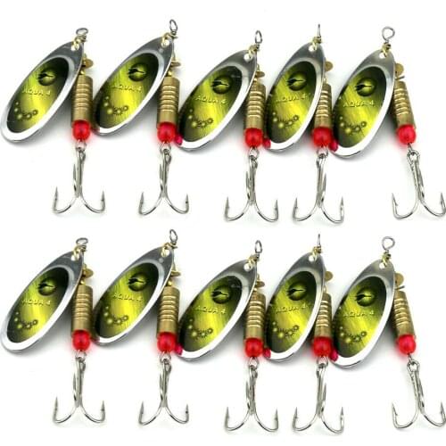 10pcs/set 4 type Artificial Spoon Lure Fishing Bait Spinner Fresh Sea Saltwater Coarse Spinnerbait