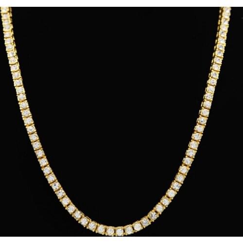 10pcs) Mens Hip Hop Bling Iced Out Chain 1 Row Necklaces Luxury Brand Silver/Gold Color Women Men Chain Fashion Jewelry