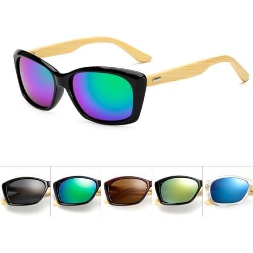 Wooden Bamboo Sunglasses Men Women Mirror Sun Glasses Real Wood Shades Gold Blue Outdoor Goggles Driver Glasses Male UV400