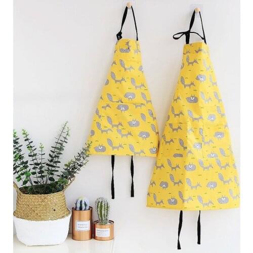 1 Pcs Fox Pattern Coffee Pinafore Women Kitchen Accessory Adult Children Bibs Home Cooking Baking House Cleaning Apron 46189