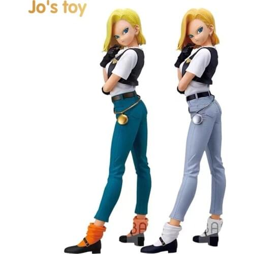 Jos toy Bandai GB PVC Goku Anime Figure Glitter Glamours Android 18 Figure Pvc Collection Model Figure toys boys gift