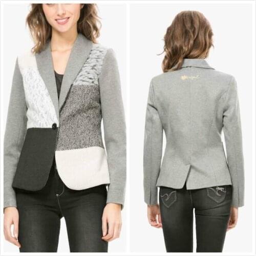 Spanish fashion womens patchwork wool suit