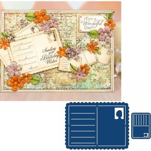 Delicate Postcard Metal Cutting Dies Stencils Delicate Postcard Die Cut For Card Making DIY New 2019 Crafts Cards