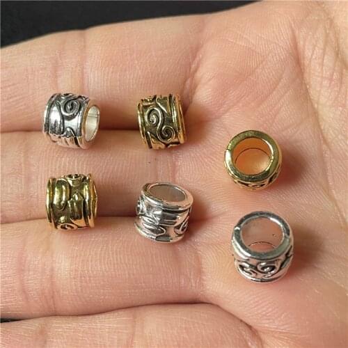 JunKang 20pcs cylindrical bead connector jewelry making DIY handmade bracelet necklace zinc alloy pendant accessories wholesale