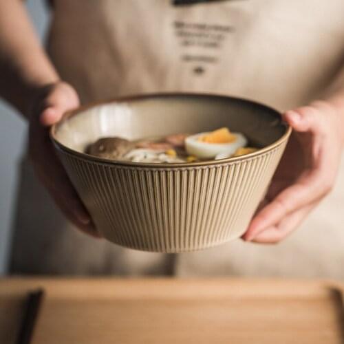 Ceramic Cutlery Bowl Creative Personality Home Big Bowl Soup Bowl Noodle Bowl In Feng Retro Ramen Bowl Dormitory with Students