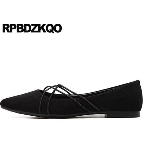 Lightweight Latest Women Chinese Flats Slip On Green Suede Ladies Size 35 2017 Pointed Toe Black Cheap Shoes China Drop Shipping